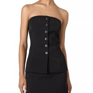 98$ FRENCH CONNECTION Harry Suiting Strapless Bandeau Top Women's Size 16 Black